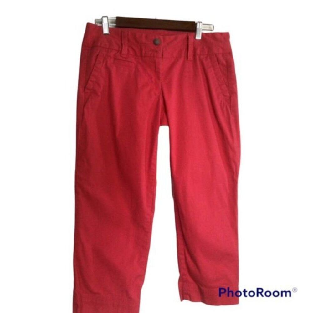 Lands' End Crop Pant Petite Women's Size 8P Cotton Stretch Pink